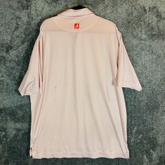 FootJoy Polo Shirt XL Red Geometric Performance Golf Preppy Stretch - Picture 2 of 10